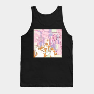 Dancing Cat in the City Tank Top